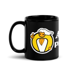 Taza negra brillante