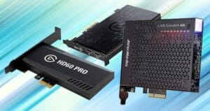 Capturadoras de video internas y externas, entre ellas Elgato HD60 Pro y AVerMedia Live Gamer 4K.